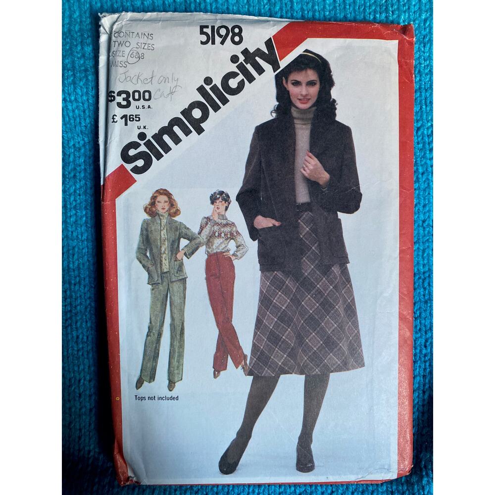 Simplicity Sewing pattern 5198 Suit skirt blazer pants